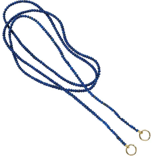 BOHEME LAPIS and GOLD HOOPS OPEN CHAIN